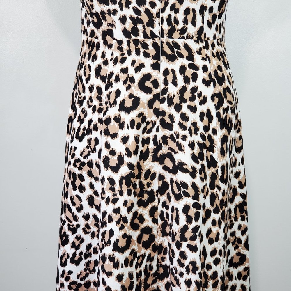 Ashley Stewart Linen Blend Animal Print Square Neck Dress With Pockets Size 14 - Picture 9 of 16